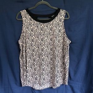 Like New - Cream and Black Sleeveless Top